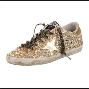 Golden goose gold glitter sneakers size 39